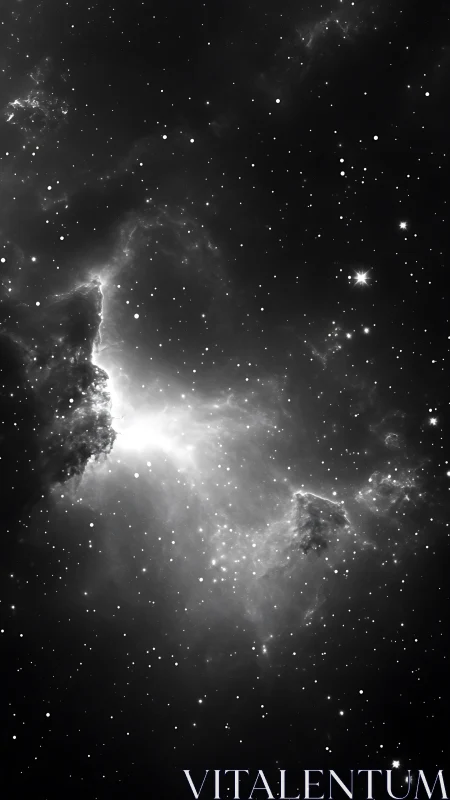 Monochrome emission nebula with dense stellar scattering field.