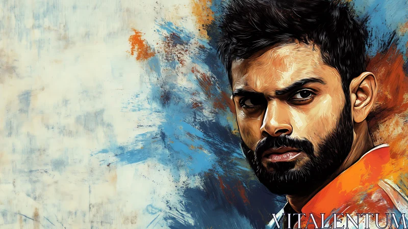 Male portrait rendered as stylized digital painting