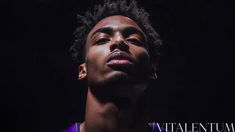 Moody studio portrait captures quiet strength in low light