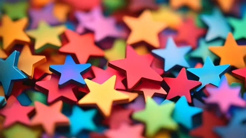 Chromatic star shapes in layered shallow-depth composition.