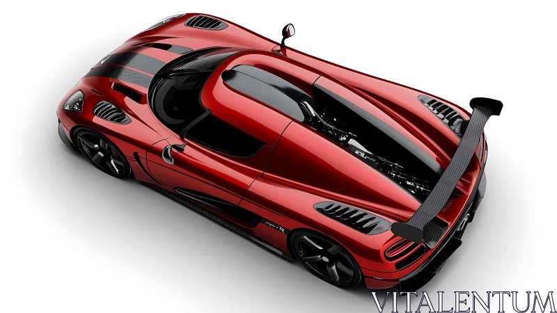 Sleek red supercar gliding into view with bold racing spirit.
