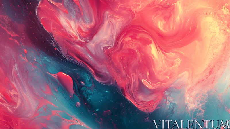 Vibrant cosmic nebula swirls in teal and flaming coral light