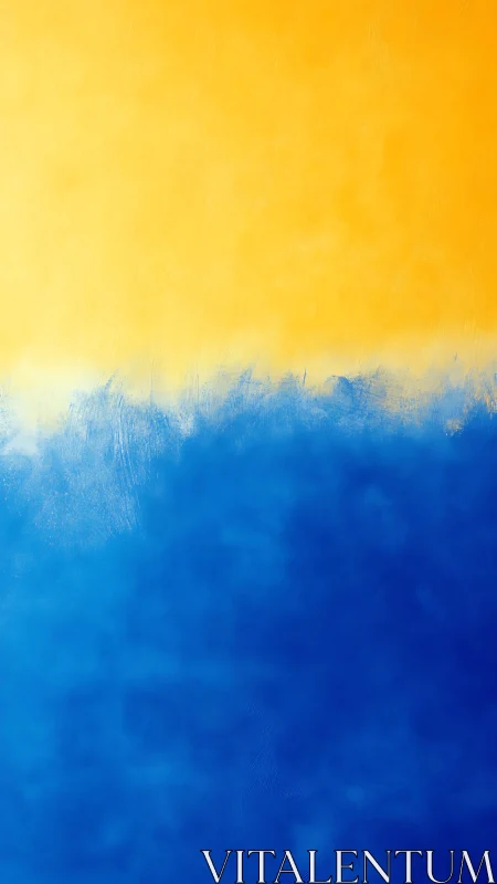 Sunlit horizon where golden warmth meets deep blue calm.