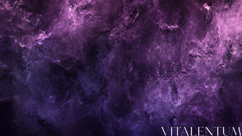 Dreamy purple nebula clouds in a softly glowing night sky.