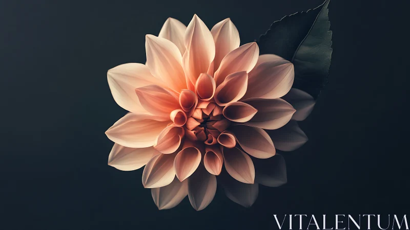 Glowing Dahlia Bloom Against Darkness.