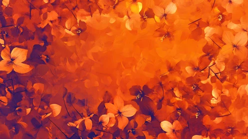 Orange floral abstract with layered petals and soft gradients.
