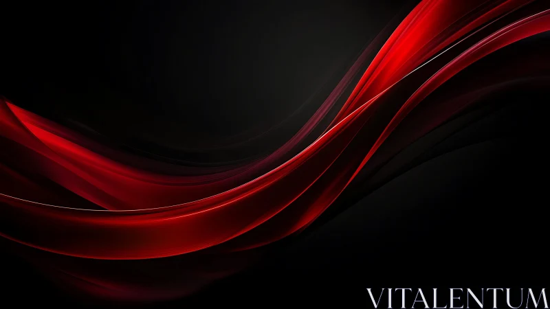Flowing Red and Black Abstract Waves in Modern Digital Art.