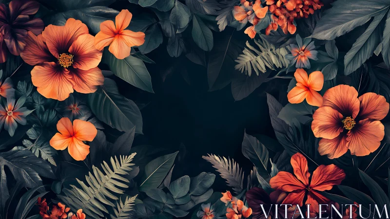 Vibrant Blooms Against Dark Foliage.