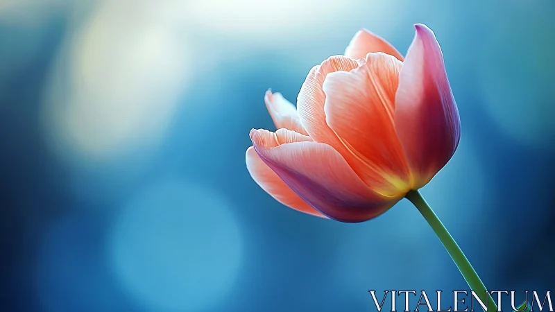 Gradient-modulated tulip bloom exhibits spectral color gradation with volumetric petal architecture