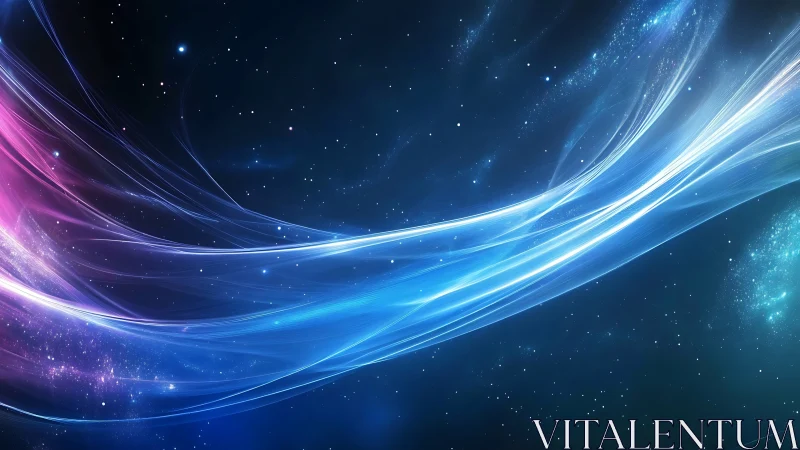 Starlit ribbons of color drifting across a quiet cosmos.