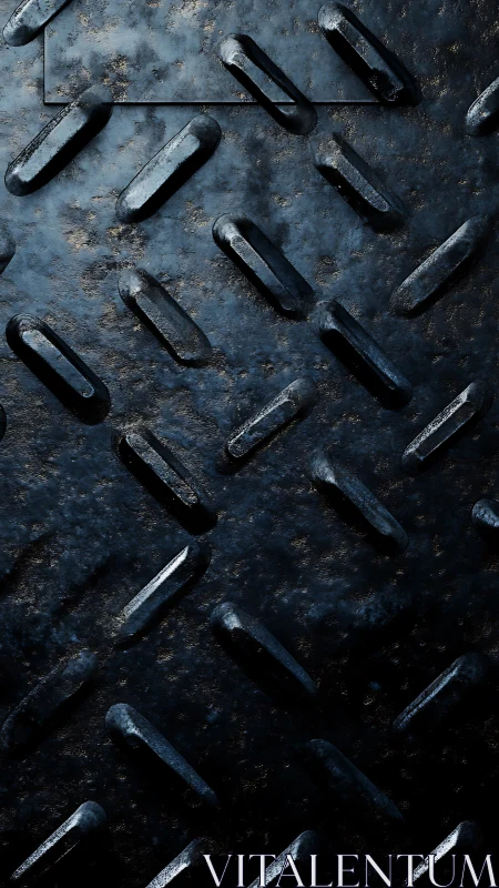 Dark metal diamond plate texture with raised ridges.