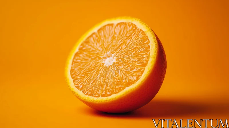 Photorealistic citrus study with monochrome orange ground.