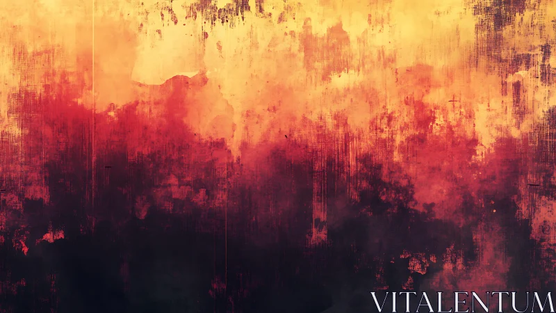 Fiery Abstract Grunge Texture in Warm Yellow and Red Tones.