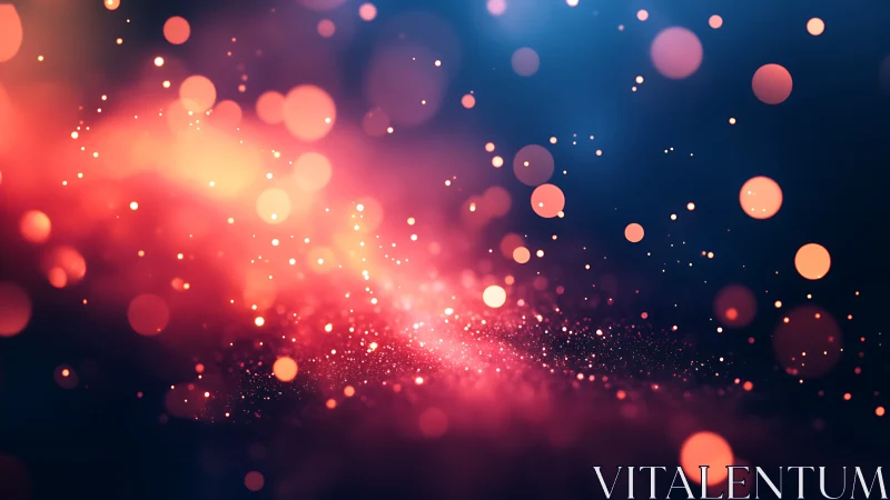 Luminous bokeh particle field in vibrant magenta and blue.