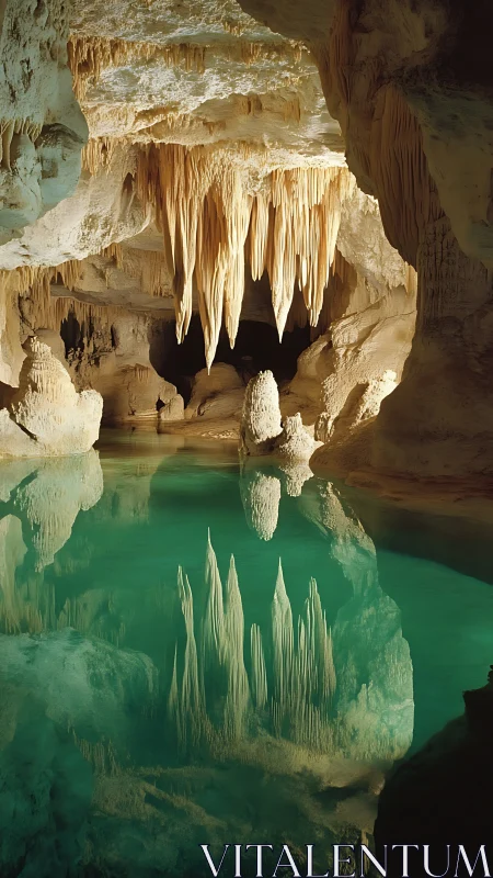 Emerald cavern mirror where stone chandeliers learn to dream.