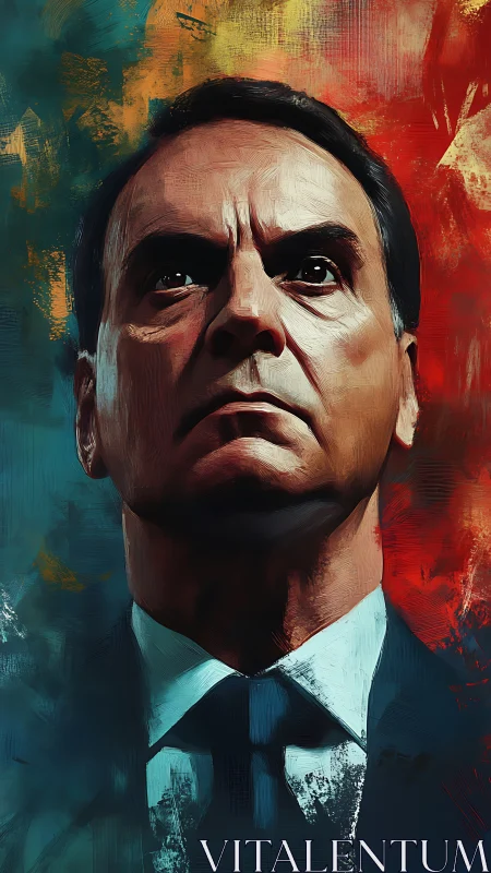 Authoritative male portrait in bold textured brushwork.