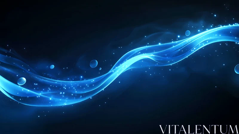 Liquid neon river of starlight drifting across midnight space.