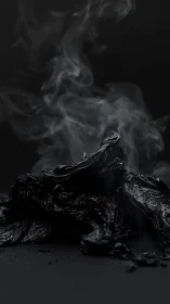 Smoldering charred textures emerge from deep low-key lighting