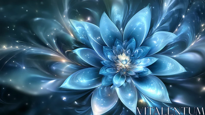 Starlit crystal bloom opening quietly in a drifting galaxy.