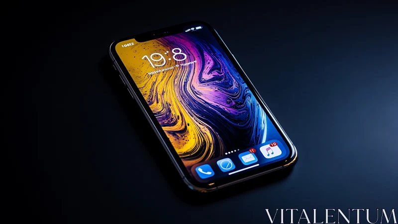 Premium Smartphone Display with Liquid Abstract Wallpaper.