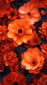 Vibrant Orange Blooms Dance Against Deep Navy Nights