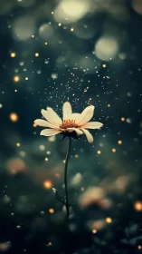 Cinematic bokeh study with luminous wildflower focal point.