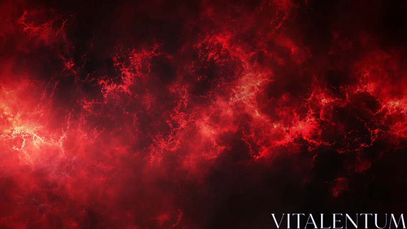 Plasma filament nebula field with turbulent red emission bands.