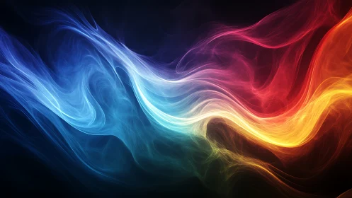 Neon spectral waves flow across dark gradient cosmos.