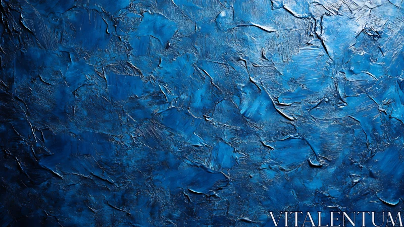 Textured cobalt blue abstract surface evokes ocean depths.