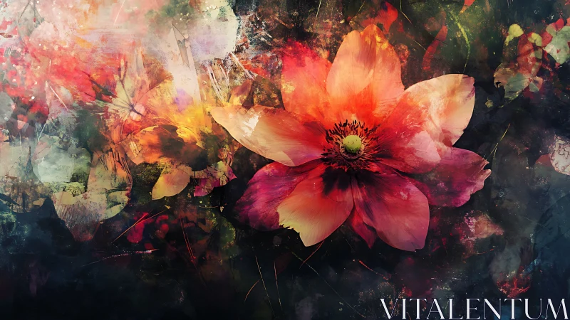 Translucent Poppies Against Dark Layers.