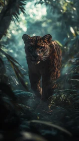 Jungle Predator: Leopard in Dappled Canopy Light.