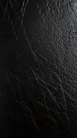 Black leather surface shows subtle creases and reflected light.
