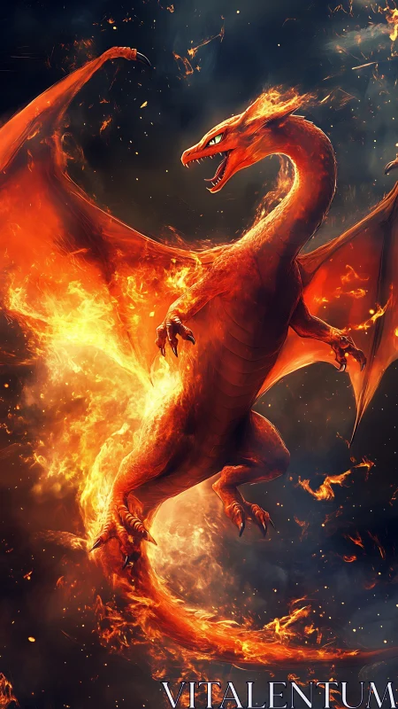 Infernal dragon rendered in high-impact fantasy digital painting