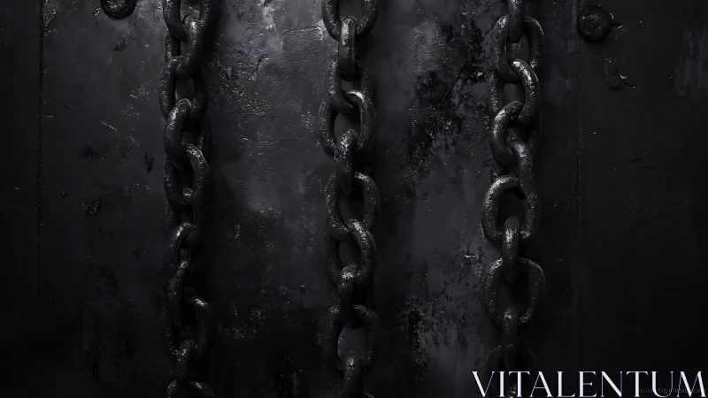 Iron shadows and chained echoes on a scarred black wall.