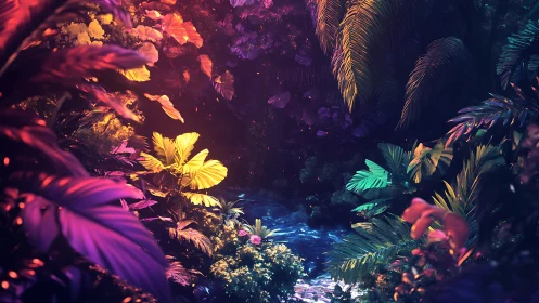 Luminescent undergrowth rendered with chromatic separation and volumetric light diffusion through ve