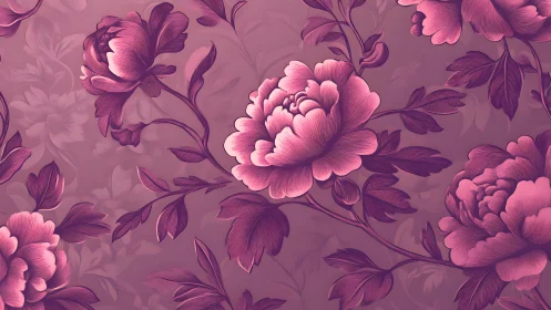 Layered Peony Morphology: Digital Botanical Illustration with Chromatic Gradation.