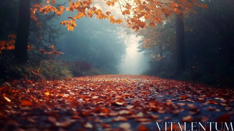 Amber Cathedral: Where Autumn Whispers Meet Luminous Paths.