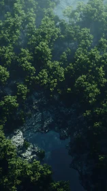 Lush Forest Sanctuary with Hidden River Below