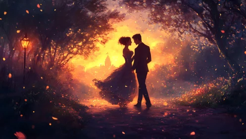 Two Hearts Meet in Golden Firelight Magic