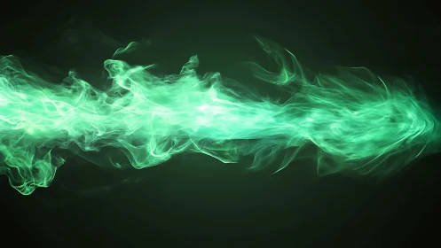 Vivid Green Energy Stream in Abstract Digital Art Style.