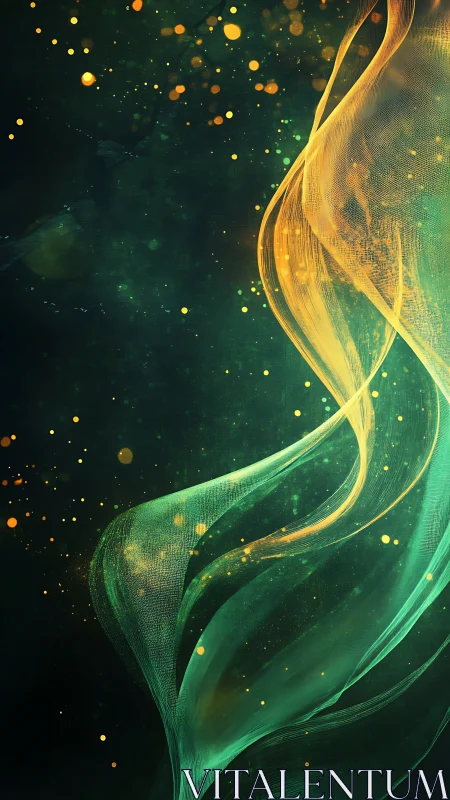 Aurora Silk Dancing Through Deep Emerald Starlight Veils.