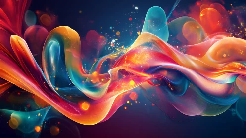 Chromatic river of light swirling through cosmic dusk.