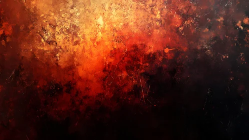 Fiery Abstract Texture With Red and Orange Hues, Modern Art Style.