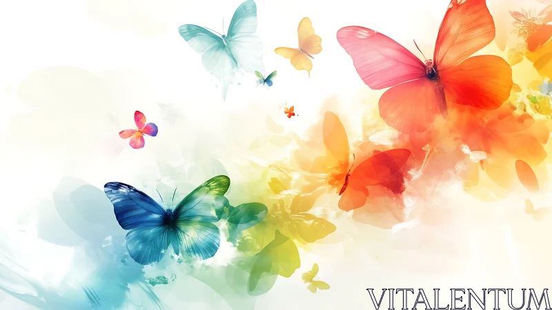 Color-swept butterflies drift through luminous painted air.