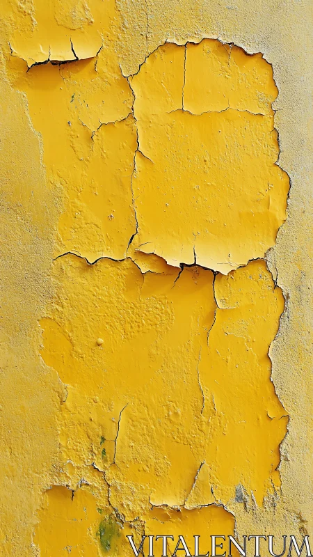 Sunburned yellow wall, quietly peeling into abstract stories.