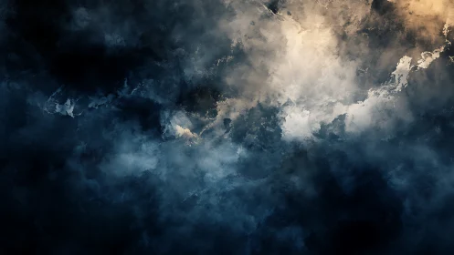 Digital painting cloud nebula with luminous contrast field.