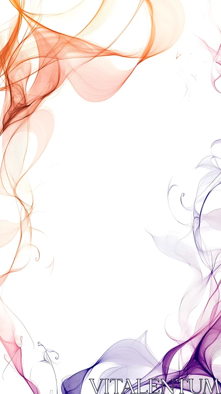 Color-gradient smoke ribbons frame negative space composition