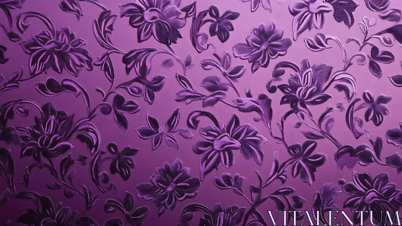 Embossed Floral Tapestry in Deep Magenta Bloom.