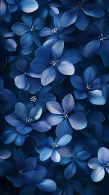 Deep Blue Florals in Monochromatic Harmony.