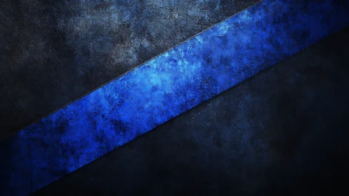 Electric cobalt streak slicing through midnight stone.